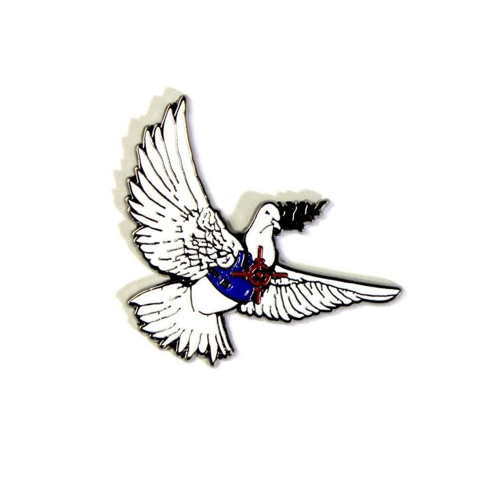 Banksy art Enamel Pin Custom Lapel The Bullet Proof Dove Pin - Streetart Pin